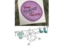 Stickdate - Baby an Wäscheleine Doodle